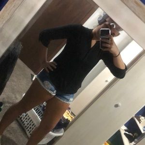 Black 3/4 sleeve blouse